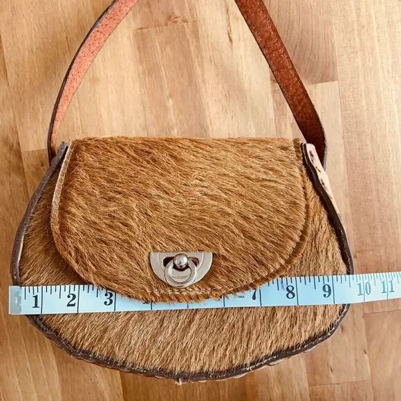 HAND TOOLED Leather Pony Hair Bag - Picture 11 of 14